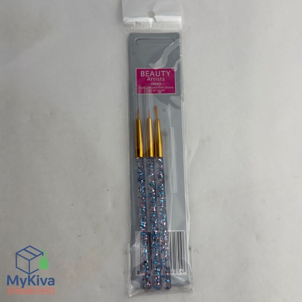 Nail Art Liner Brush Set 3 Pack Beauty Artists Fine Detail Gel Acrylic